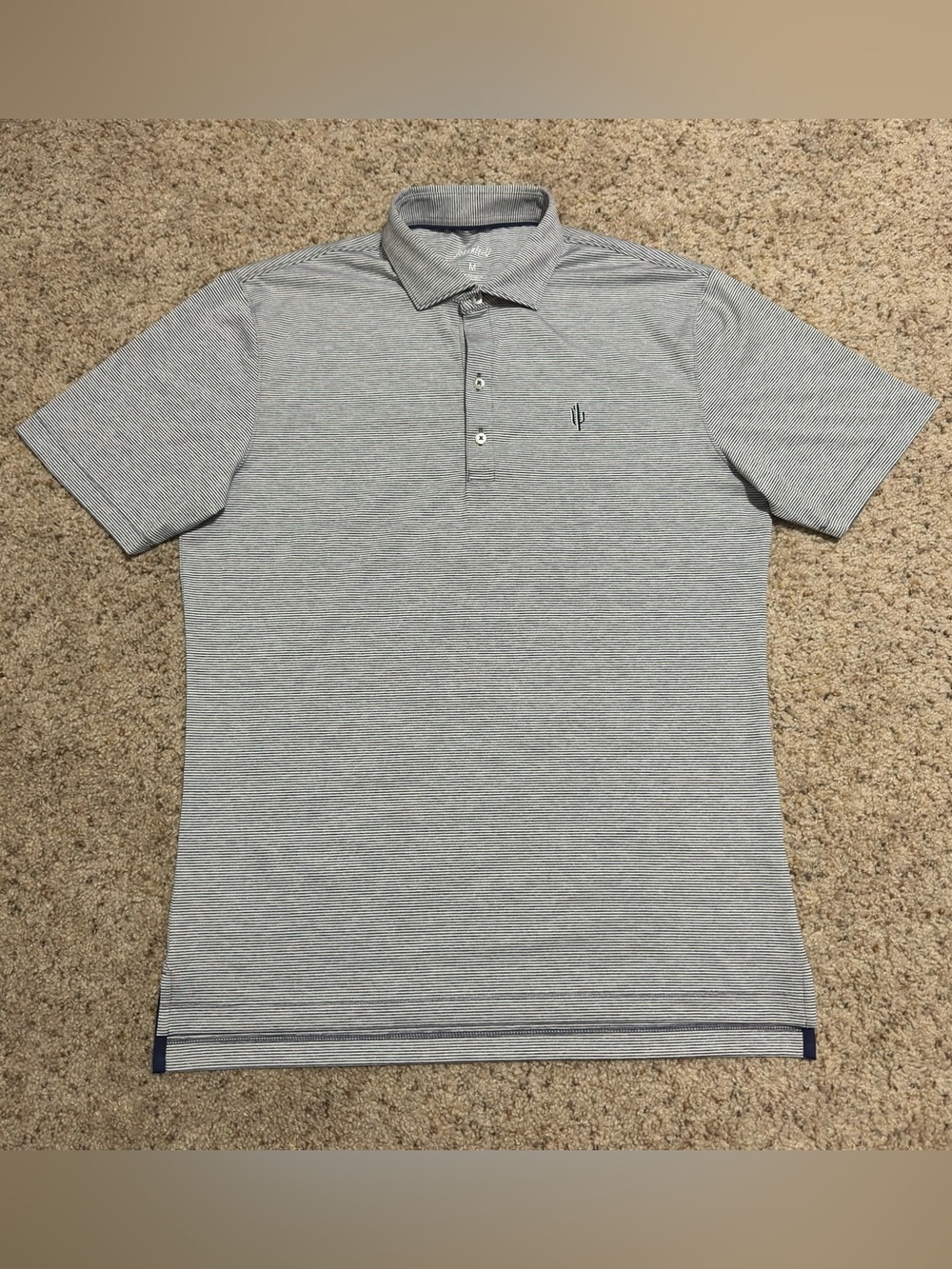 Johnnie-O Lyndon Polo Shirt Heather Twilight Performance Stretch Mens